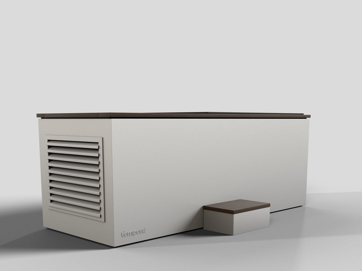 Temperd Commercial Cold Plunge in Noce Classico with Serenity White base