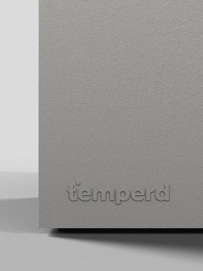 Temperd cold plunge in Teak with Serenity White base